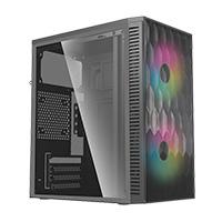 GABINETE ACTECK FUJI GC470 / MINI TORRE / MICRO ATX , MINI ITX / FUENTE 500W / VENTILADOR RGB / PANEL ACRILICO, METAL / NEGRO / AC-935838