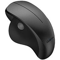 MOUSE INALAMBRICO ERGONMICO SCROLL LATERAL QUARONI 3 SCROLL/RECEPTOR 2.4 GHZ/1200 DPI/PTICO/BAJO CONSUMO/NEGRO