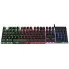 TECLADO ACTECK CREATOR AUREAN II TA220G / ALAMBRICO USB / ILUMINACION RAINBOWN / MULTIMEDIA / MEMBRANA / MULTI LENGUAJE / 107 TECLAS / WIN XP- 7- 8 -10 /  ANTIGHOSTING / NEGRO TRANSLUCIDO / AC-939195